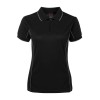 Black Grey Ladies Piping Polo Shirts